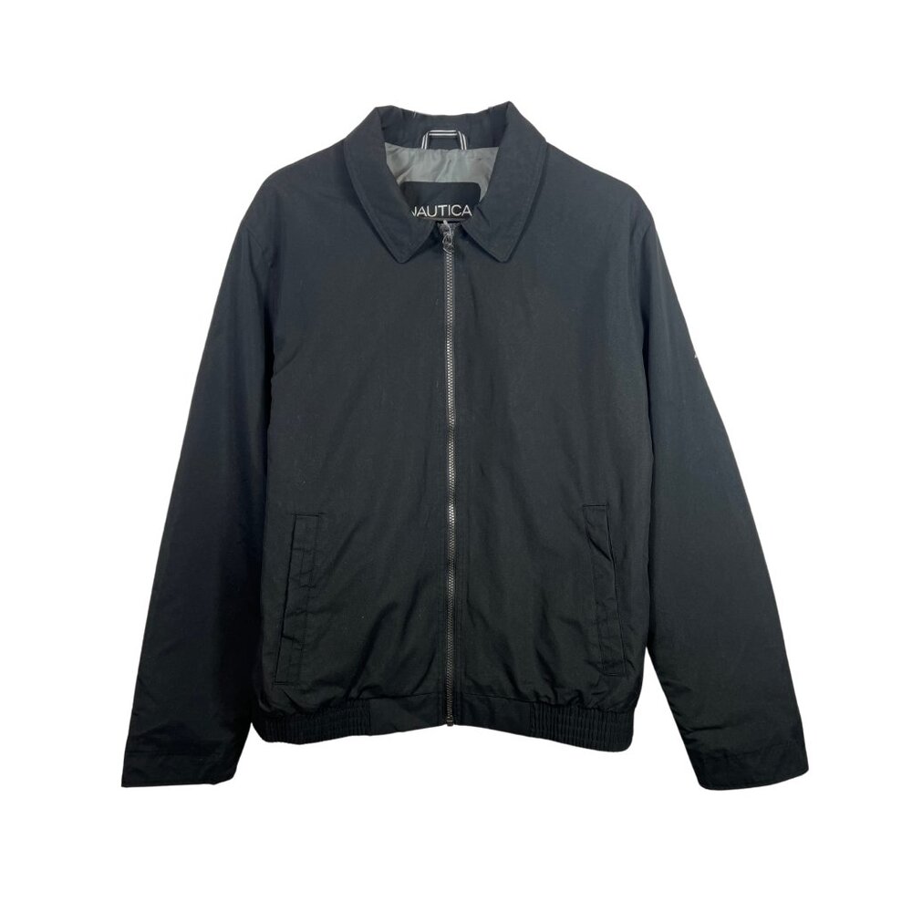Men’s Water & Wind Resistant Lightweight Full-Zip Jacket - Black, Large